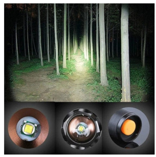 Мощен акумулаторен фенер с cree led диод 2500w ZOOM T6