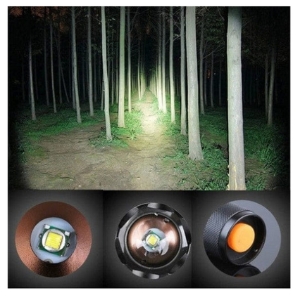 Мощен акумулаторен фенер с cree led диод 2500w ZOOM T6