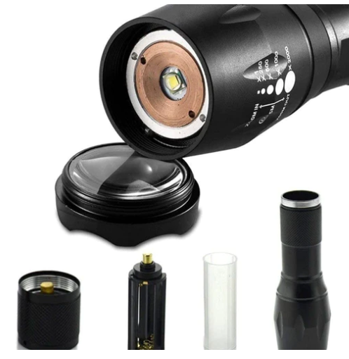 Мощен акумулаторен фенер с cree led диод 2500w ZOOM T6