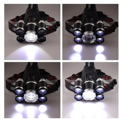 Акумулаторен челник с 5 led диода - t6