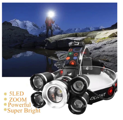 Акумулаторен челник с 5 led диода - t6